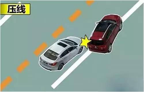 配图1-情况1：前车压线行驶导致的追尾
